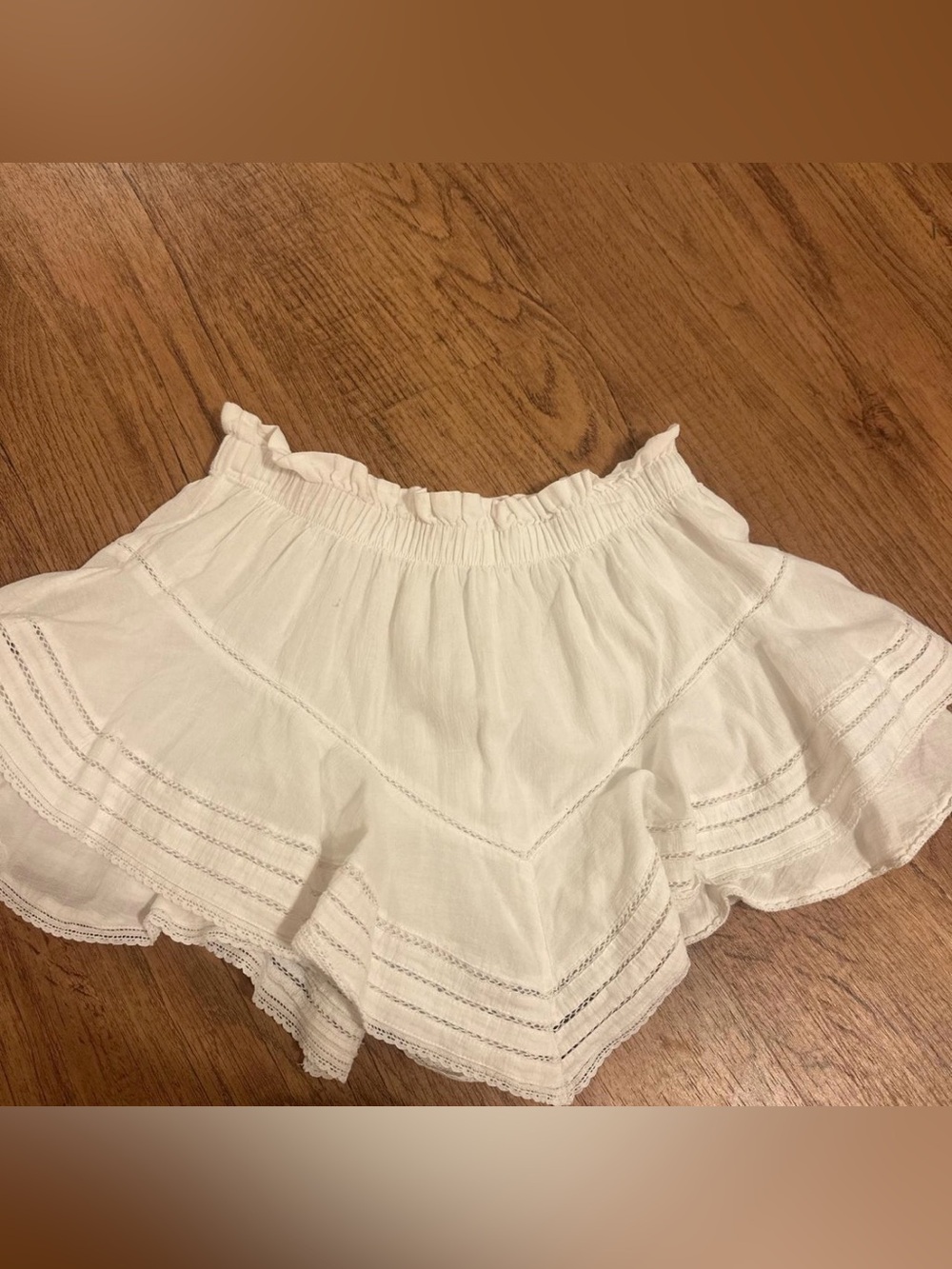 aerie White Ruffled Skort